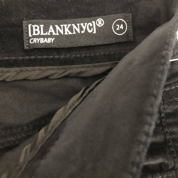 BlankNYC Crybaby Velveteen Skinny Jeans ‎ Washed Black Stretch Size 24 - Picture 4 of 14